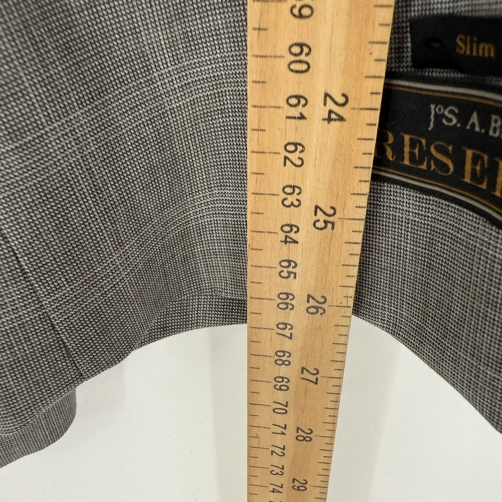 Jos. A. Bank Reserve Blazer Mens 52R Glen Plaid Slim Fit Super 120s Wool USA New
